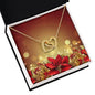 Christmas Background 097 - 18K Yellow Gold Finish Interlocking Hearts Necklace
