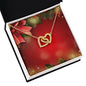 Christmas Background 095 - 18K Yellow Gold Finish Interlocking Hearts Necklace