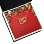 Christmas Background 013 - 18K Yellow Gold Finish Interlocking Hearts Necklace
