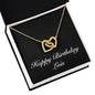 Happy Birthday Lois v2 - 18K Yellow Gold Finish Interlocking Hearts Necklace