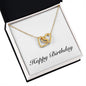 Happy Birthday - 18K Yellow Gold Finish Interlocking Hearts Necklace