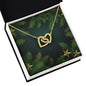 Christmas Background 113 - 18K Yellow Gold Finish Interlocking Hearts Necklace