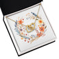 Boho Flowers Wreath Watercolor 06 - 18K Yellow Gold Finish Interlocking Hearts Necklace