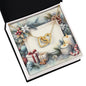 Christmas Background 078 - 18K Yellow Gold Finish Interlocking Hearts Necklace
