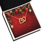 Christmas Background 064 - 18K Yellow Gold Finish Interlocking Hearts Necklace