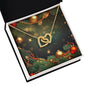Christmas Background 119 - 18K Yellow Gold Finish Interlocking Hearts Necklace