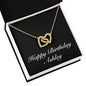 Happy Birthday Ashley v2 - 18K Yellow Gold Finish Interlocking Hearts Necklace