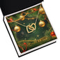 Christmas Background 116 - 18K Yellow Gold Finish Interlocking Hearts Necklace