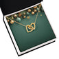 Christmas Background 037 - 18K Yellow Gold Finish Interlocking Hearts Necklace