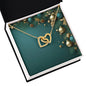 Christmas Background 003 - 18K Yellow Gold Finish Interlocking Hearts Necklace