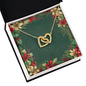 Christmas Background 068 - 18K Yellow Gold Finish Interlocking Hearts Necklace