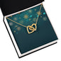 Christmas Background 016 - 18K Yellow Gold Finish Interlocking Hearts Necklace