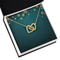 Christmas Background 017 - 18K Yellow Gold Finish Interlocking Hearts Necklace