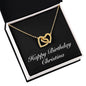 Happy Birthday Christina v2 - 18K Yellow Gold Finish Interlocking Hearts Necklace