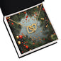 Christmas Background 127 - 18K Yellow Gold Finish Interlocking Hearts Necklace
