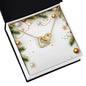 Christmas Background 048 - 18K Yellow Gold Finish Interlocking Hearts Necklace