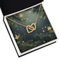 Christmas Background 114 - 18K Yellow Gold Finish Interlocking Hearts Necklace