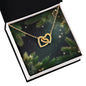 Christmas Background 112 - 18K Yellow Gold Finish Interlocking Hearts Necklace