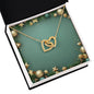 Christmas Background 044 - 18K Yellow Gold Finish Interlocking Hearts Necklace