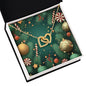 Christmas Background 129 - 18K Yellow Gold Finish Interlocking Hearts Necklace