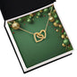 Christmas Background 027 - 18K Yellow Gold Finish Interlocking Hearts Necklace