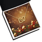 Christmas Background 057 - 18K Yellow Gold Finish Interlocking Hearts Necklace