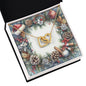 Christmas Background 076 - 18K Yellow Gold Finish Interlocking Hearts Necklace