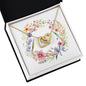 Boho Flowers Wreath Watercolor 07 - 18K Yellow Gold Finish Interlocking Hearts Necklace