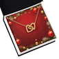 Christmas Background 011 - 18K Yellow Gold Finish Interlocking Hearts Necklace