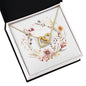 Boho Flowers Wreath Watercolor 08 - 18K Yellow Gold Finish Interlocking Hearts Necklace