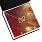 Christmas Background 098 - 18K Yellow Gold Finish Interlocking Hearts Necklace