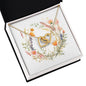 Boho Flowers Wreath Watercolor 09 - 18K Yellow Gold Finish Interlocking Hearts Necklace