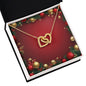 Christmas Background 033 - 18K Yellow Gold Finish Interlocking Hearts Necklace