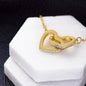 Watercolor Pink Floral Frame 2 - 18K Yellow Gold Finish Interlocking Hearts Necklace