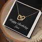 Happy Birthday Lori v2 - 18K Yellow Gold Finish Interlocking Hearts Necklace