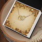 Christmas Background 052 - 18K Yellow Gold Finish Interlocking Hearts Necklace