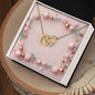 Christmas Background 026 - 18K Yellow Gold Finish Interlocking Hearts Necklace