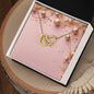 Christmas Background 040 - 18K Yellow Gold Finish Interlocking Hearts Necklace