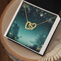 Christmas Background 111 - 18K Yellow Gold Finish Interlocking Hearts Necklace