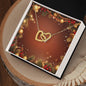 Christmas Background 020 - 18K Yellow Gold Finish Interlocking Hearts Necklace