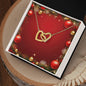 Christmas Background 011 - 18K Yellow Gold Finish Interlocking Hearts Necklace