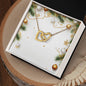 Christmas Background 048 - 18K Yellow Gold Finish Interlocking Hearts Necklace