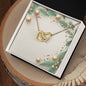 Christmas Background 063 - 18K Yellow Gold Finish Interlocking Hearts Necklace
