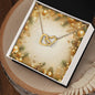 Christmas Background 051 - 18K Yellow Gold Finish Interlocking Hearts Necklace