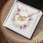 Boho Flowers Wreath Watercolor 18 - 18K Yellow Gold Finish Interlocking Hearts Necklace