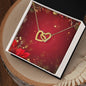 Christmas Background 099 - 18K Yellow Gold Finish Interlocking Hearts Necklace