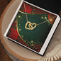 Christmas Background 071 - 18K Yellow Gold Finish Interlocking Hearts Necklace
