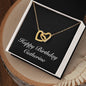 Happy Birthday Catherine v2 - 18K Yellow Gold Finish Interlocking Hearts Necklace