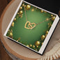 Christmas Background 042 - 18K Yellow Gold Finish Interlocking Hearts Necklace