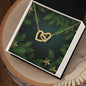 Christmas Background 113 - 18K Yellow Gold Finish Interlocking Hearts Necklace